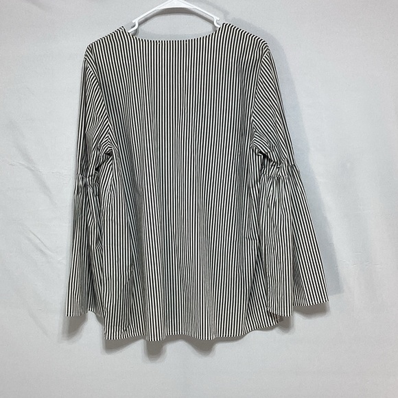 Michaels Black and White Striped Blouse - Picture 5 of 11
